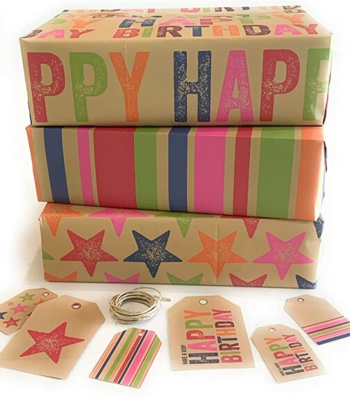 Eco Birthday Wrapping Paper by Dear Henry